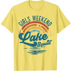 Girls Weekend Girls Trip Mother Daughter Rainbow Lake Squad T-Shirt, M