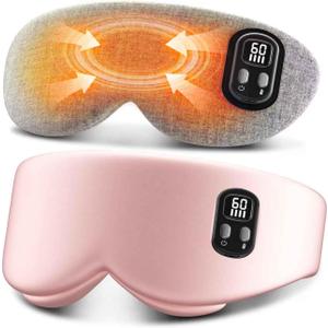 Heated Eye Mask - Cordless Eye Mask for Dry Eyes, Eye Relief, Improved Sleep, Timed Shutdown, 4 Temperature, Washable Eye Heating Pad for Travel, Christmas Gifts for Women Men - Pink (1 Count (Pack of 1))