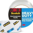 Scotch Heavy Duty Packaging Tape, 1.88" x 65.6 yd, Designed for Packing, Shipping and Mailing, Strong Seal on All Box Types, 3" Core, Clear, 1 Roll (3850-60)