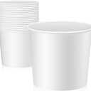 Hoolerry 15 Pack 85 oz Paper Bucket Cardboard Food Bucket Bulk Disposable Food Container for Birthday Party, Wedding, Baby Shower, Event Gather Party Supplies (White)