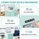 NEWBULIG Ice Makers Countertop with Handle, Portable Ice Machine, 9 Bullet Ice Cubes in 6 Mins, 26lbs in 24Hrs, Auto-Cleaning, with Basket and Scoop, for Home, Kitchen, RV, Camping,Green