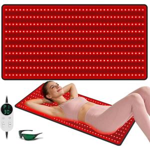 Red Light Therapy Mat for Body, Large 39"x24" Infrared Light Pad with 400 LEDs Tri-Chip 660nm & 850nm, Red Light Blanket for Back, Leg, Joint & Muscle Pain, 9 Timer, Max 60W