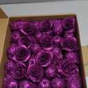 30PCS Purple Glitter Roses Artificial Flowers Faux Roses with Stems for DIY Crafts Wedding Bouquet Party Home Decor(Purple)