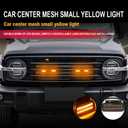 4pcs Universal Clip On Car Led Amber Front Grille Light, Automotive LED Lights with Wiring Harness and Fuse, Upgraded Buckle Grille Light (Yellow)