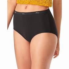 Hanes Womens Cotton Brief Underwear, 10 Pack Brief Black, US