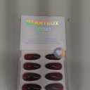 BTArtbox Press On Nails Almond - Lamp-Curable Dark Red Medium Press On Nails with Glue for Women, Semi-Transparent Soft Gel Glue On Nails in 15 Sizes - 30 Stick On Nails Kit, Blackout