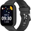 BIGGERFIVE Smart Watch for Kids, 1.8" Fitness Tracker Watch Pedometer, Heart Rate, IP68 Waterproof, Sleep Monitor, Calorie Step Counter, 5 Puzzle Games with/Without APP for Girls Boys Teens 5-16 (Black)