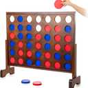 GoSports 3 Foot Giant Wooden 4-in-a-Row Connect Game – Jumbo Party Size with Heavy-Duty Coins – Easy Setup and Portable Design for Indoor and Outdoor Yard Game for Adults