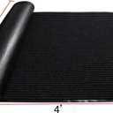TANYOYO 2' X 4' Ft Commercial Grade Door Mat, Heavy Duty Indoor Outdoor Carpet Runner, Non-Slip Vinyl Backed Utility Doormat for Mudroom, Garage, Courtyard & High Traffic Areas, Black