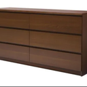 Chrangmay 6 Drawer Dresser,47" Wide Mid Century Chest of Drawers,Wooden Bedroom Drawer Dresser with 6 Storage Drawers for Bedroom,Living Room,with Anti-Tipping Device,Dark Walnut