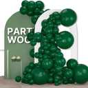 PartyWoo Dark Green Balloons 155 pcs Green Balloons Hunter Green Balloons Different Sizes Pack of 18 12 10 5 Inch Emerald Green Balloon Arch Kit Garland as Christmas Jungle Party Decorations Green-Y56