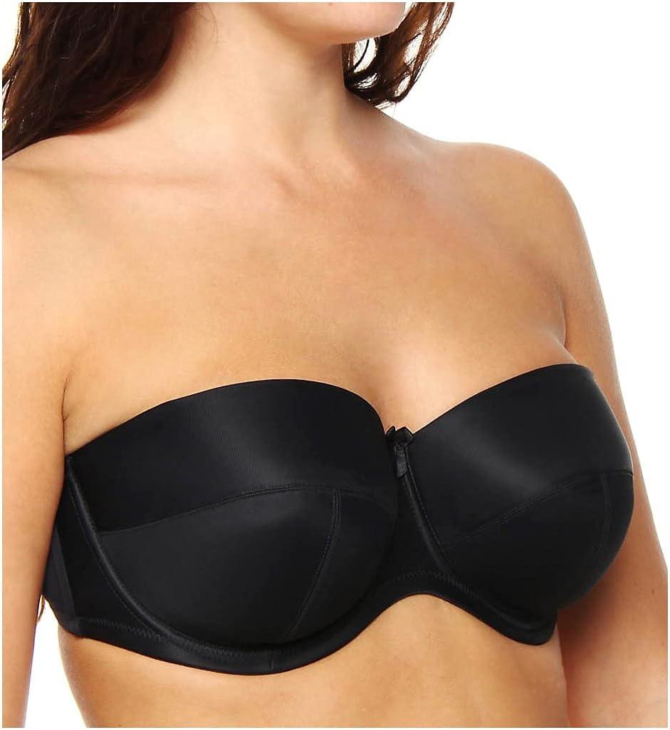 Panache Women's Evie Underwire Bridal Strapless Bra | Padded Lift, Secure Fit, Stay-Put Support, Multiway Straps (30G, Black)