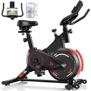 Exercise Bike with APP, Stationary Bike for Home with Ultra‑Silent Flywheel