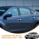 Door Window Molding Trims Seal fit for Nissan Altima Sedan 2013-2018,Driver&Passenger Side Weatherstrip Seal Belt Replacement,80820-3TA0A,80821-3TA0A,82820-3TA0A,82821-3TA0A,4PCS Chrome