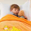 NEWCOSPLAY Kids Blanket 3D Cartoon Embroidered Sherpa Blanket Plush Warm for Boys Girls (Yellow and Orange Colorful, (50"X60"))