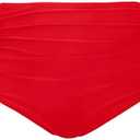 Tempt Me Women High Waisted Bikini Bottom Retro Ruched Swim Bottom Shirred Tankinis Brief, XXL