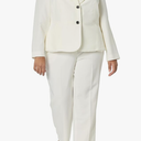 Le Suit Women's Plus Size 2 Button Inset Waist Jacket & Elastic Back Pant, 10