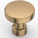 Amerdeco 10 Pack Champagne Bronze Kitchen Cabinet Knobs and Pulls - Single Hole Round Gold Drawer Knobs for Bathroom Cabinets 
