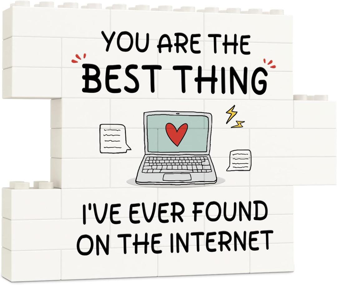 3 x Romantic Valentine's Day Birthday Gifts for Him Her, Anniversary Wedding Gifts for Wife, Husband - You Are The Best Thing Blocks Puzzle Decorative Plaque, I Love You Gift for Boyfriend Girlfriend