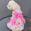 2 x XPUDAC 2 Pack Dog Dress Pet Skirt Doggie Apparel Puppy Bowtie Dresses for Small Dogs Girl and Cats (Unicorn and Sea Horse, Large(8-12lbs))