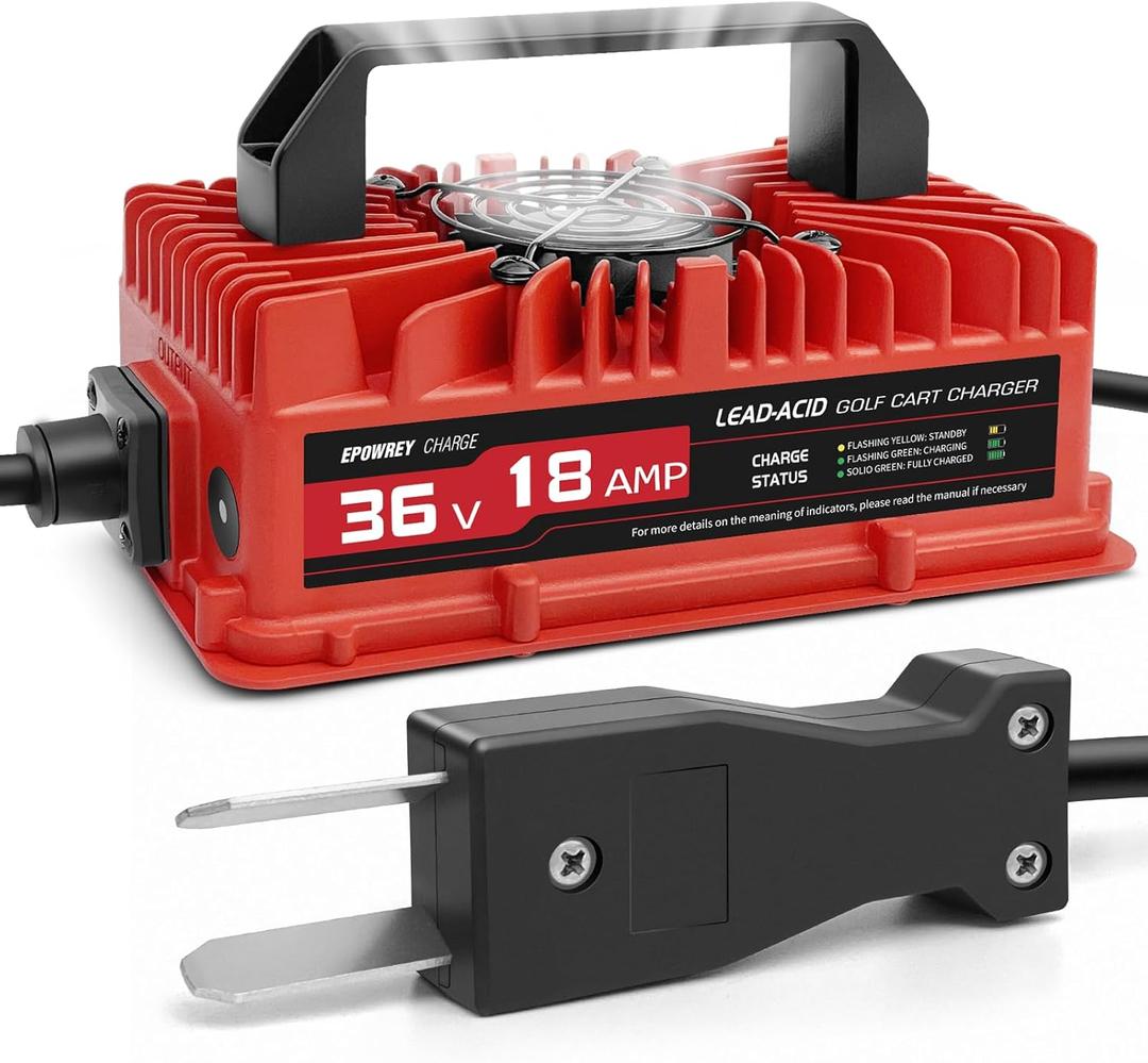 EPOWREY 18 Amp 36 Volt Golf Carts Battery Charger for EZGO & Yamaha with Crowfoot Plug