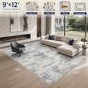 9x12 Area Rug for Living Room Washable Abstract Indoor Carpet