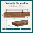 24'' Pine Wood Floating Shelves for Wall- Set of 2 - Rustic Wall Mounted Wooden Shelf for Stylish Home Dcor (Light Walnut, 24x6.5x1.25), 2pcs