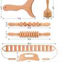 6 in 1 Wood Therapy Massage Tool Set for Body Sculpting Massage, Lymphatic Drainage and Muscle Pain Relief, Cellulite Sculpting Multi-Functional Massager