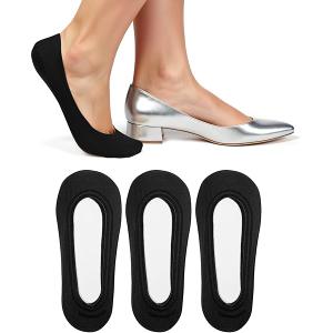 Ouligay 3 Pairs Ballerina Socks Women's Invisible Ankle Socks Women's Breathable Ice Silk Sneaker Socks Women Non-Slip No Show Summer Short Ankle Socks for Flats Loafers Heels, One Size
