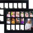School Years Picture Frame Pre-K to 12, School Picture Frame Black Frame with Black Mat, Displays One 5x7 Photo and Fourteen 2.5x3.5 Pictures,Graduation Gift Souvenirs, 2 Pack