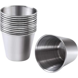 Ruisita 12 Pieces Stainless Steel Shot Cups Stainless Steel Shot Glass Drinking Tumbler (1.5 Ounce/45 ml)