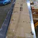 EaseLife 42"x 84" (Double 21" x 84") Bifold Barn Door, Bifold Sliding Barn Door with Hardware Kit, Solid MDF Wood Slab Covered with Water-Proof PVC Surface, Frosted Glass Panel, Assembly Required