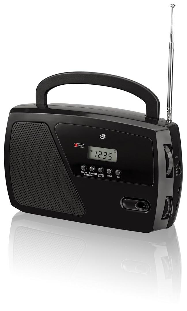 GPX, Inc. R633B Portable Shortwave AM/FM Clock Radio (Black)