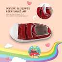 Toddler Boys and Girls Low Top Canvas Adjustable Strap Sneakers (6.5 Narrow Toddler, Red)