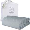 Threadmill Luxury Cotton Blankets for King Size Bed | All-Season Cozy 100% Cotton King Size Blanket | Herringbone Soft Fall Thermal Blanket fits Cal King Size Bed | Scottish Grey