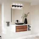 Black Bathroom Light Fixtures Crystal Bathroom Vanity 4 Light Over Mirror Modern LED Wall Light 6000K Cool Light40 Watts