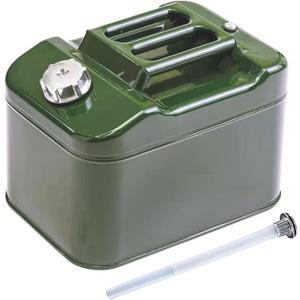 Portable 2.5 Gallon Can, Metal Can with Pressure Release Valve Safety Device and Flexible Spout, Square Design Safe and Stable, Watering Can for Garden, Water Container Camping (10L