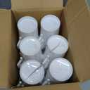 48 Pack Disposable Coffee Mugs with Handle, 8 OZ Heavyweight Gold Rimmed Tea Cups, Plastic Hot Cold Beverage Drinkware for Weddings Cafe Bridal Shower Engagement Party Camping Travel, White