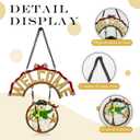 Christmas Welcome Sign for Front Door Decor, Vintage Cast Iron Snowman Door Decor with Chain, Holiday Welcome Home Sign, Christmas Welcome Sign (Welcome Sign)