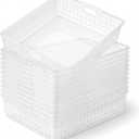 Geetery 12 Pack Classroom Storage Baskets with Handle 14''x10'' Paper Tray Holds A4 Turn in Trays Plastic Paper Baskets Desk Organizer Bin for Classroom, Library, Office, Home (Clear)