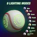 HYES Light up Baseball with LED Rechargeable, 9 Lighting Modes Glow in The Dark Baseball Gifts for Boys 8-12, Official Size Leather Weighted Balls for Day Night Indoor Outdoor Sport Game