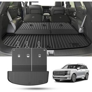 Cartist Trunk Mat Fits for 2026 Hyundai Palisade Gas Cargo Liner, TPE All Weather Cargo Mat for Palisade Accessories (with Backrest Mat)