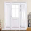 MIULEE 2 Panels Sidelight Curtains for French Door Sheer Light Filtering Window Treatment for Narrow Door 25 x 72 Inches with Tieback - 2 Panels, White