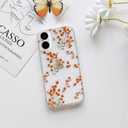NITITOP for iPhone 16 Plus Case Cute Clear Flower Floral - Orange