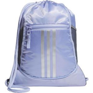 adidas Alliance Sackpack  Drawstring Backpack for Sports, Small Gym Bag (One Size, 2/Violet Tone Purple/Silver Metallic)