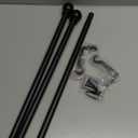 Curtain Rods for Windows 28 to 48 inch, 5/8 inch Black Curtain Rod Set with Brackets, Splicing Adjustable Metal Drapery Rod for Bedroom, Kitchen, Living Room, Matte Black