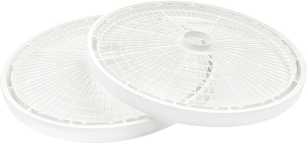 Nesco TR-2 White Plastic Round 15 1/2" Add-A-Trays to fit NESCO 1000 Series Food Dehydrators 2 Pack