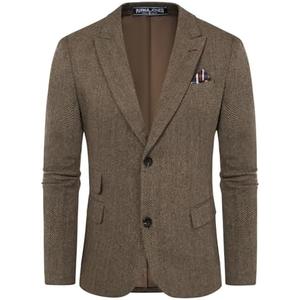PJ PAUL JONES Men Tweed Blazer Wool Herringbone Sport Coat Jacket Vintage Blazers Suit Jackets. Size L.