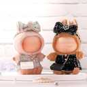Doll Clothes for Labubu 17cm Have a Seat & Exciting Macaron & Big into Energy Series Dolls, Luxury Chic Series for 17cm Dolls Accessories (White Dress+Hairband+Bag)