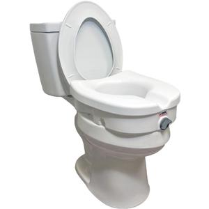 Carex E-Z Lock Raised Toilet Seat, Elongated Toilet Seat Riser, Adds 5 Inches of Height, 300 lbs Capacity, Elevating and Raising Seat for Elderly and Handicap, Universal, Slip-Resistant, White